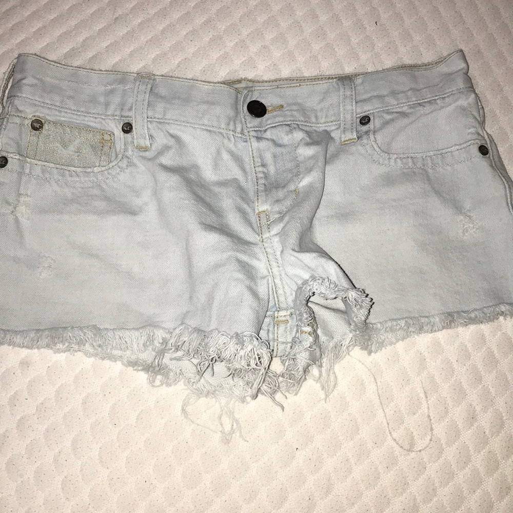 Light wash jean shorts